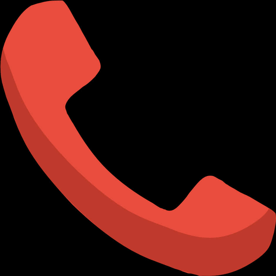 A Red Telephone Receiver On A Black Background
