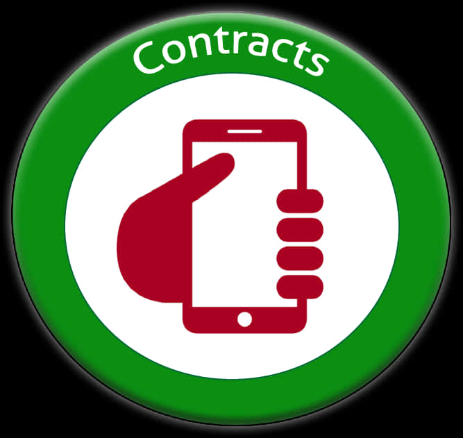 A Green And White Circle With A Hand Holding A Phone