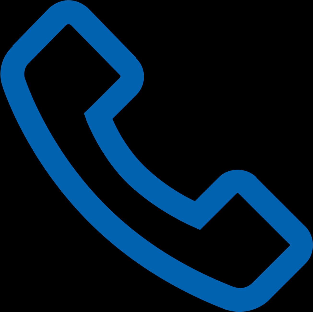A Blue Telephone Receiver On A Black Background