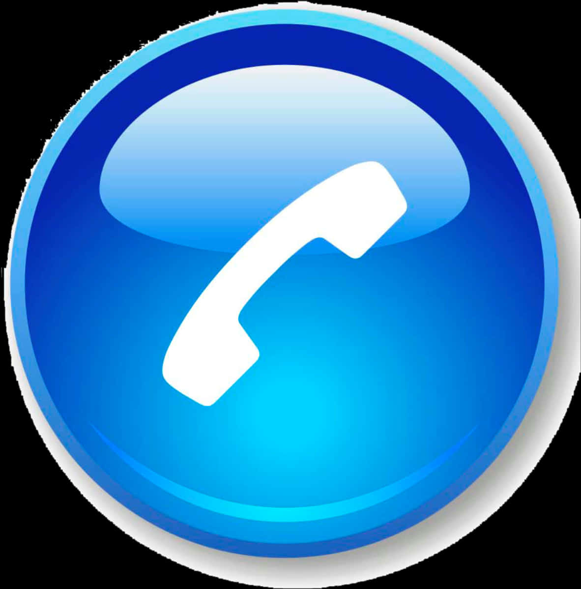 A Blue Button With A White Phone Icon
