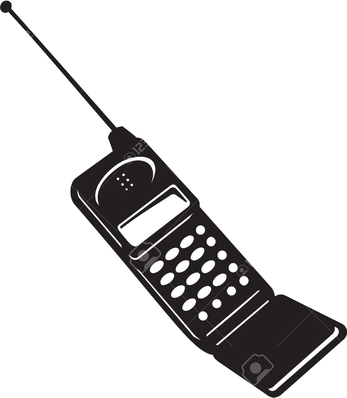 A Black And White Picture Of A Cell Phone
