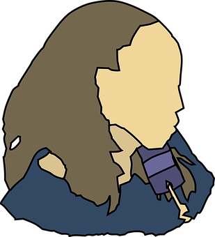 A Cartoon Of A Woman With Long Hair