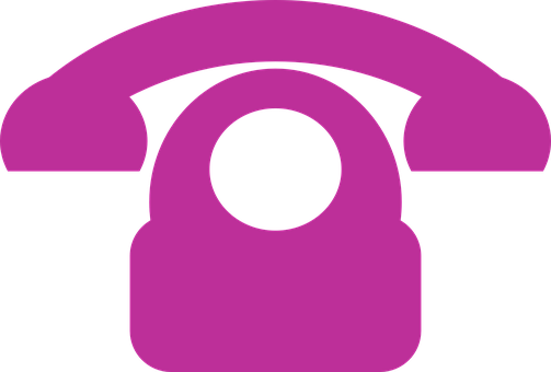 A Purple Telephone With A Hole In The Center