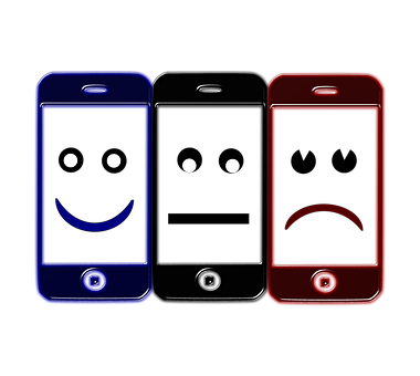 A Group Of Cell Phones With Different Faces