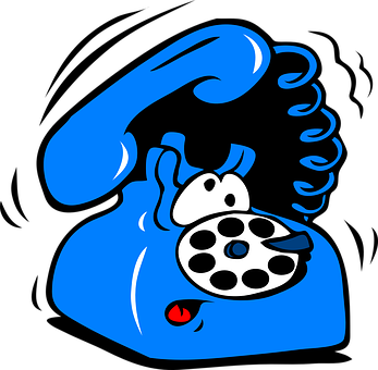 A Blue Telephone With A Black Background