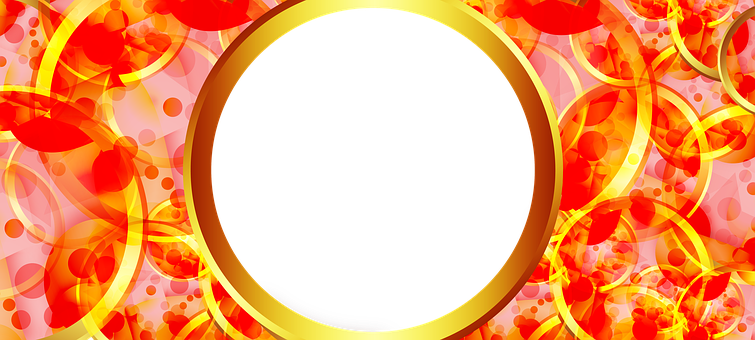 A Black Circle With A Gold Border