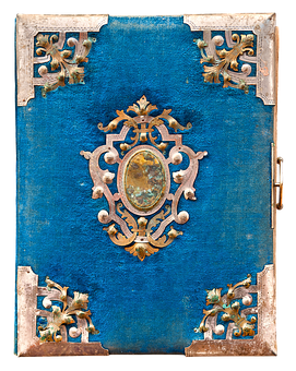 A Blue Book With Gold Trim