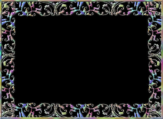 A Black Background With A Colorful Border