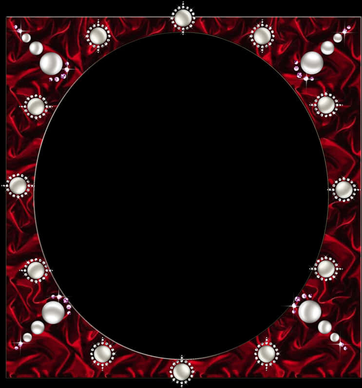 A Red And White Frame With A Black Background