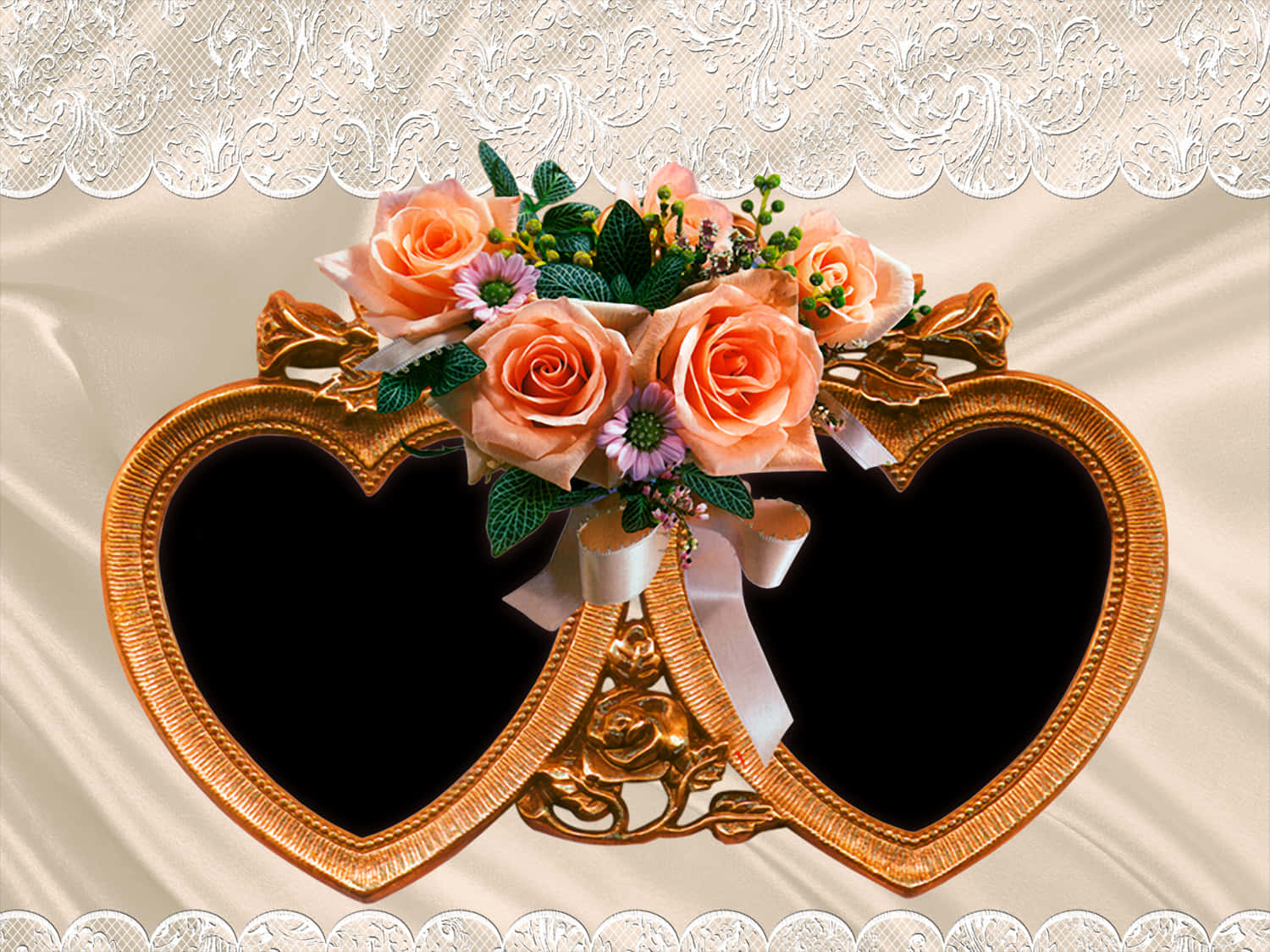 A Heart Shaped Picture Frame With Flowers