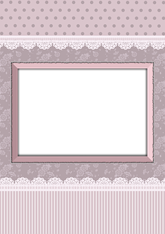 A Frame With Lace Trim And A Black Background