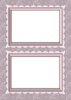 Two Frames With Lace Trim