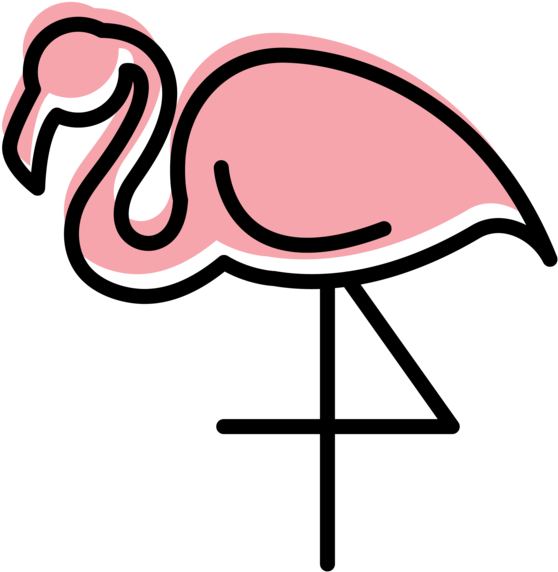 A Pink Flamingo On A Black Background