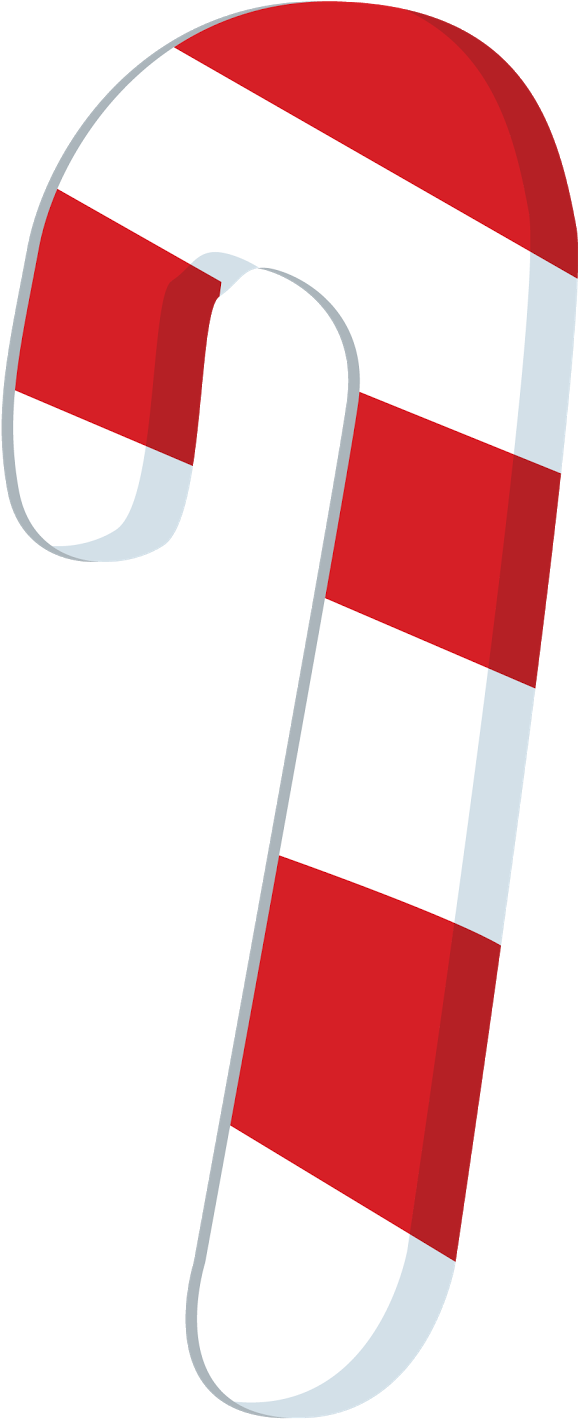 A Red And White Striped Candy Cane