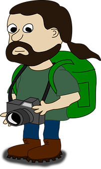 A Cartoon Of A Man With A Camera
