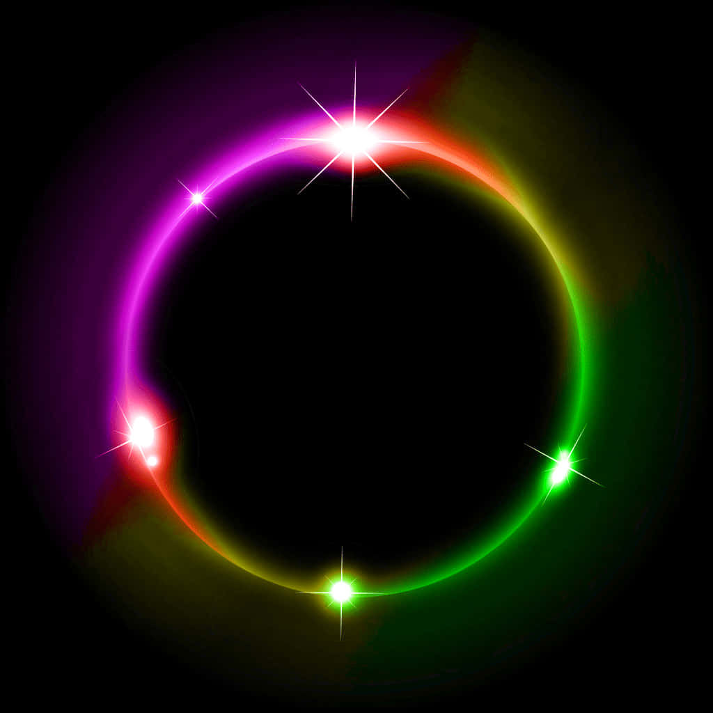 A Colorful Circle With Lights