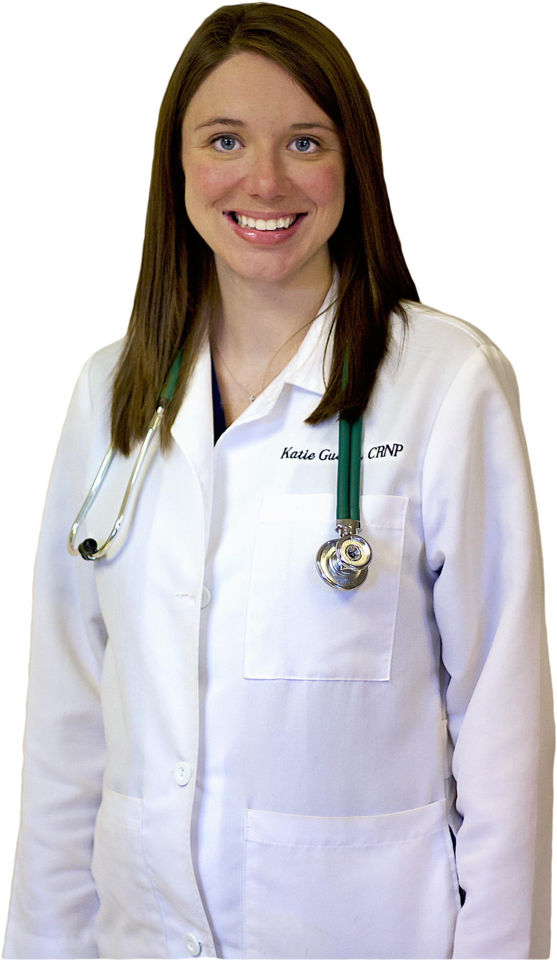 A Woman Wearing A White Lab Coat With A Stethoscope Around Her Neck