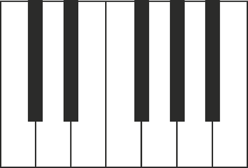 A Piano Keys On A White Background