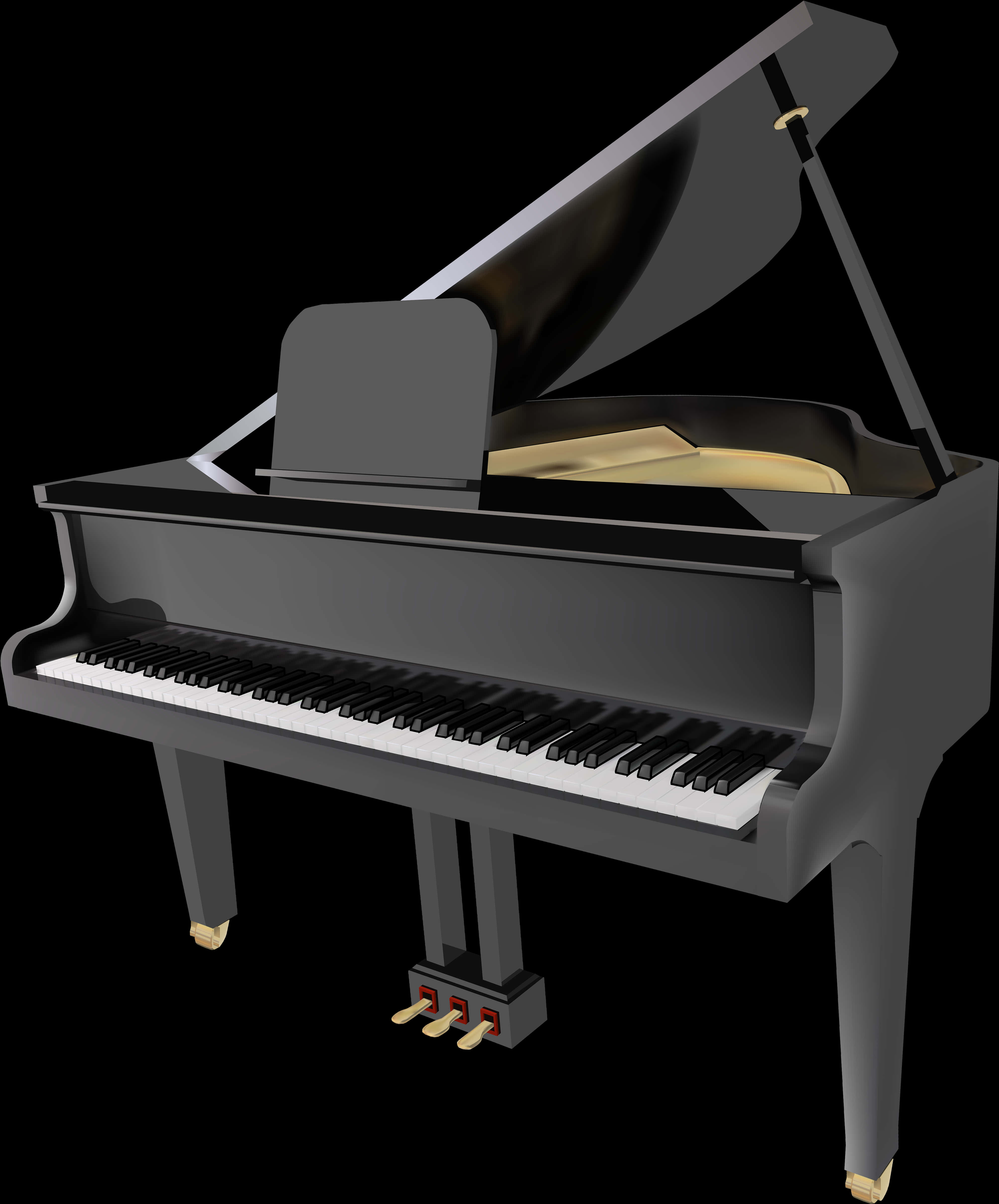 A Black Piano With A Black Background