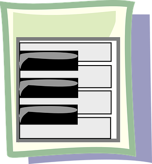 A Piano Keys On A Green Background