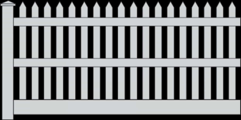 A White Picket Fence With Black Background