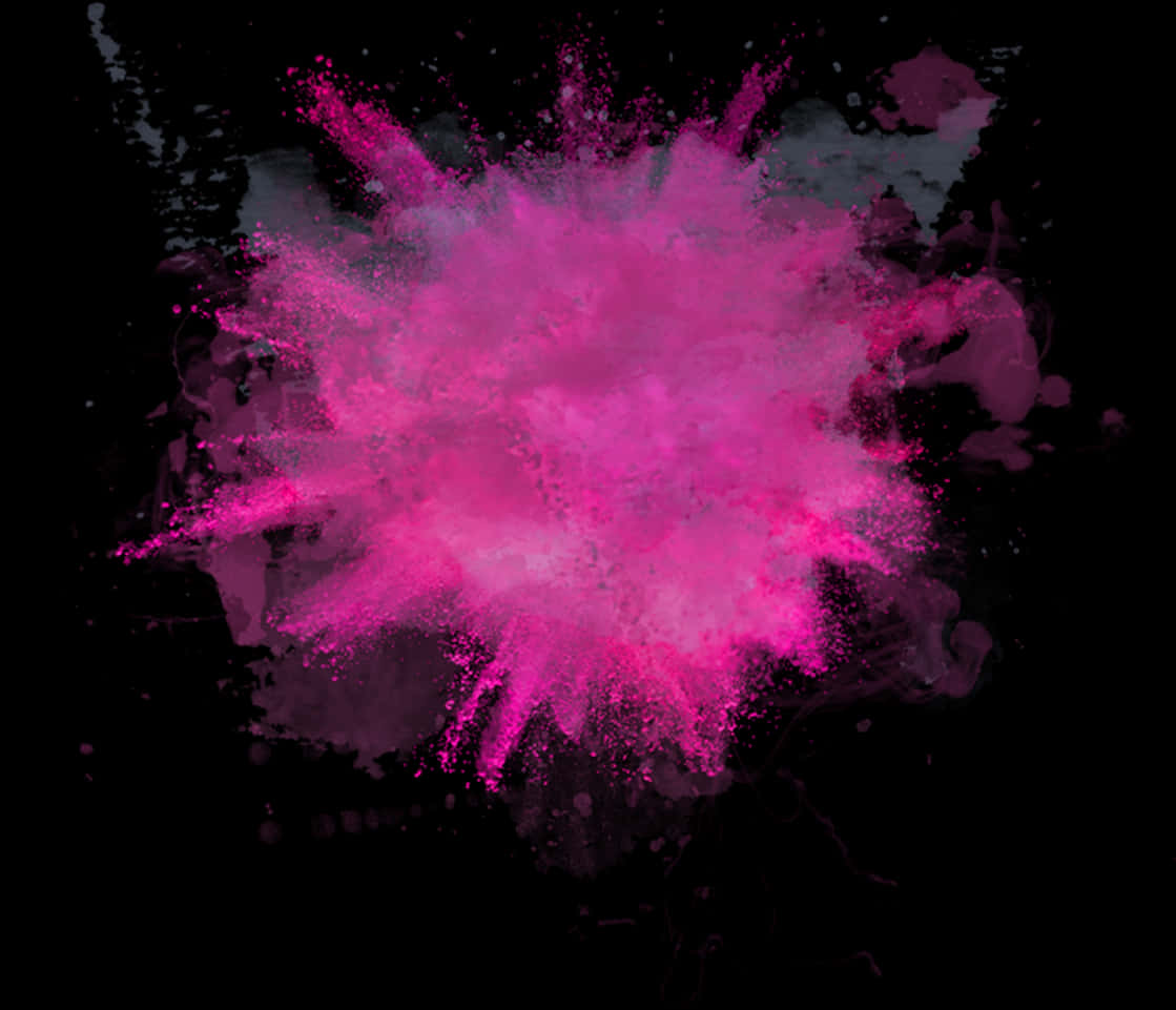 A Pink Powder Explosion On A Black Background