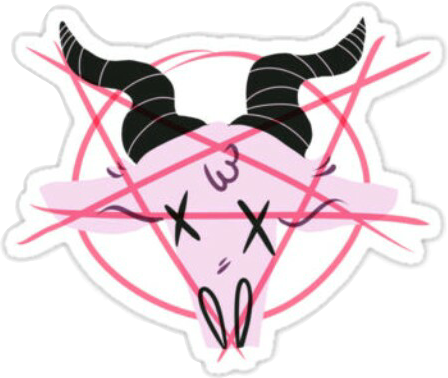 A Sticker Of A Goat With Horns