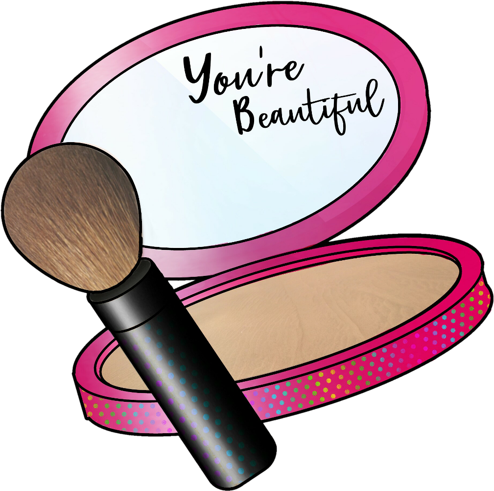 A Makeup Brush And A Powder Box