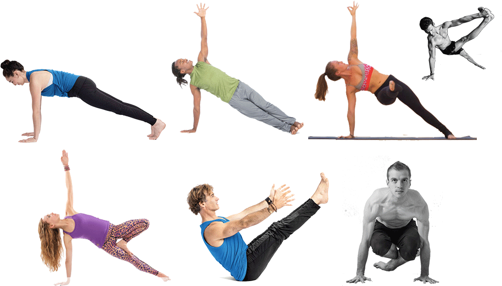 A Group Of People Doing Yoga