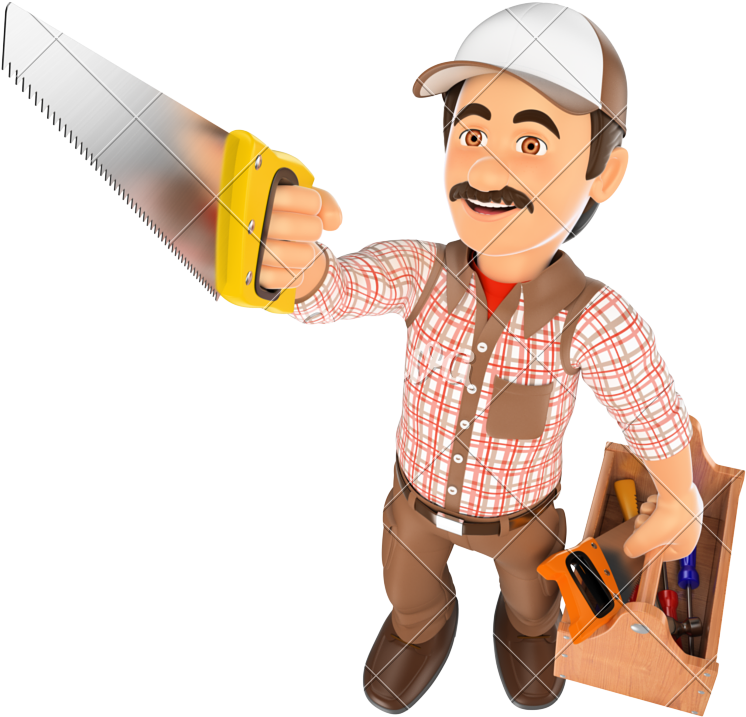 Picture Black And White Stock Carpenter Clipart Tool - Construction Workers 3d Png, Transparent Png