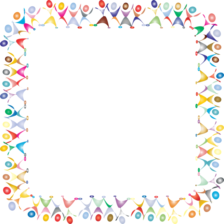 A Square Frame Of Colorful People