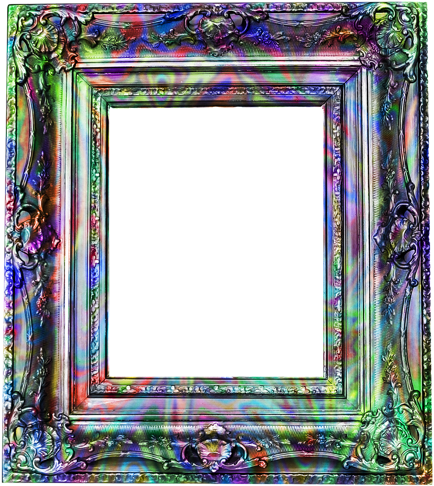 A Colorful Picture Frame With A Black Background