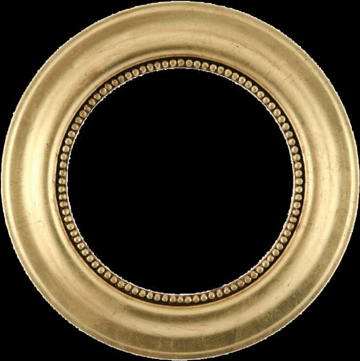 A Gold Circular Frame With Beaded Edges