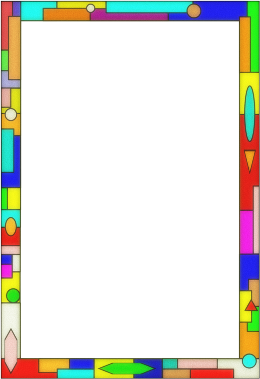 A Rectangular Frame With Colorful Designs