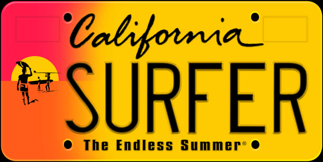 License Plate California Surfer