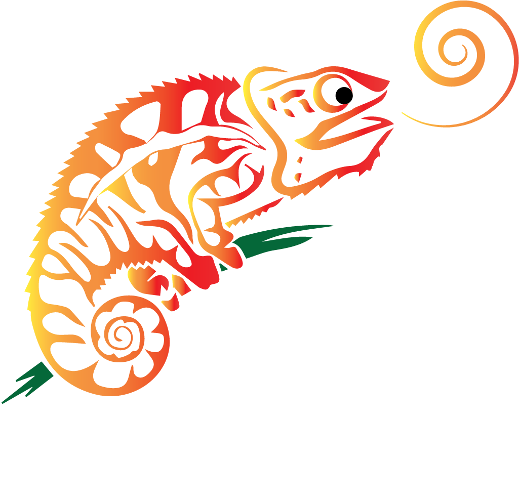 A Chameleon On A Leaf