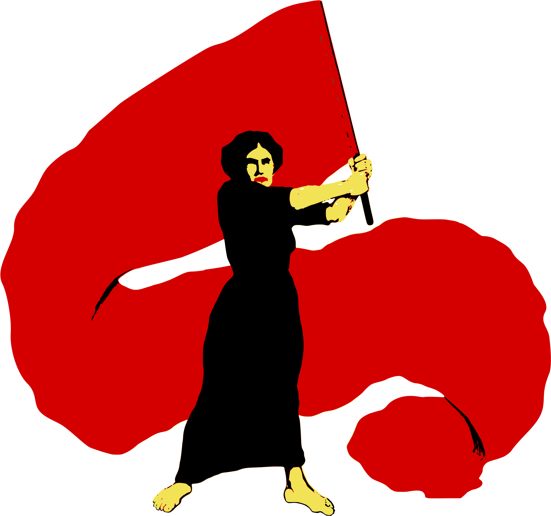 A Woman Holding A Flag