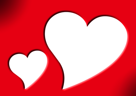 A Black Heart Cut Out In A Red Background