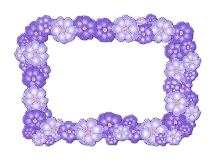 A Purple And White Flower Frame