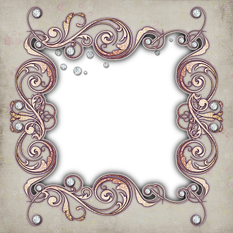 A Black Square Frame With Gold And Diamond Designs