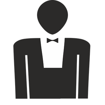 A Black And White Image Of A Person Wearing A Tuxedo