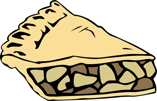 A Piece Of Pie With A Black Background