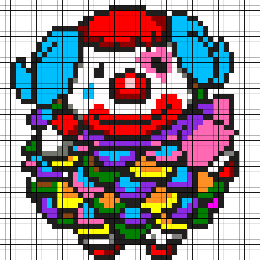 A Pixel Art Of A Clown