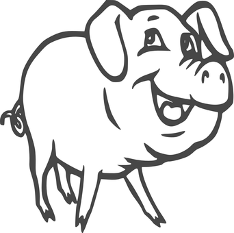 A Black Pig With A Black Background