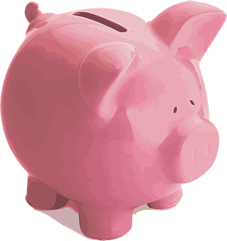 A Pink Piggy Bank On A Black Background