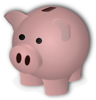 A Pink Piggy Bank With Black Background