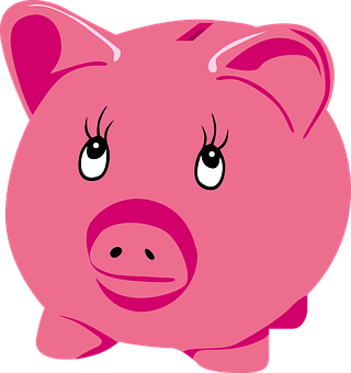 A Pink Piggy Bank With A Black Background