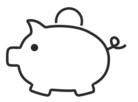 A Black Piggy Bank With A Black Background