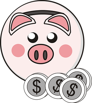 A Piggy Bank With Coins