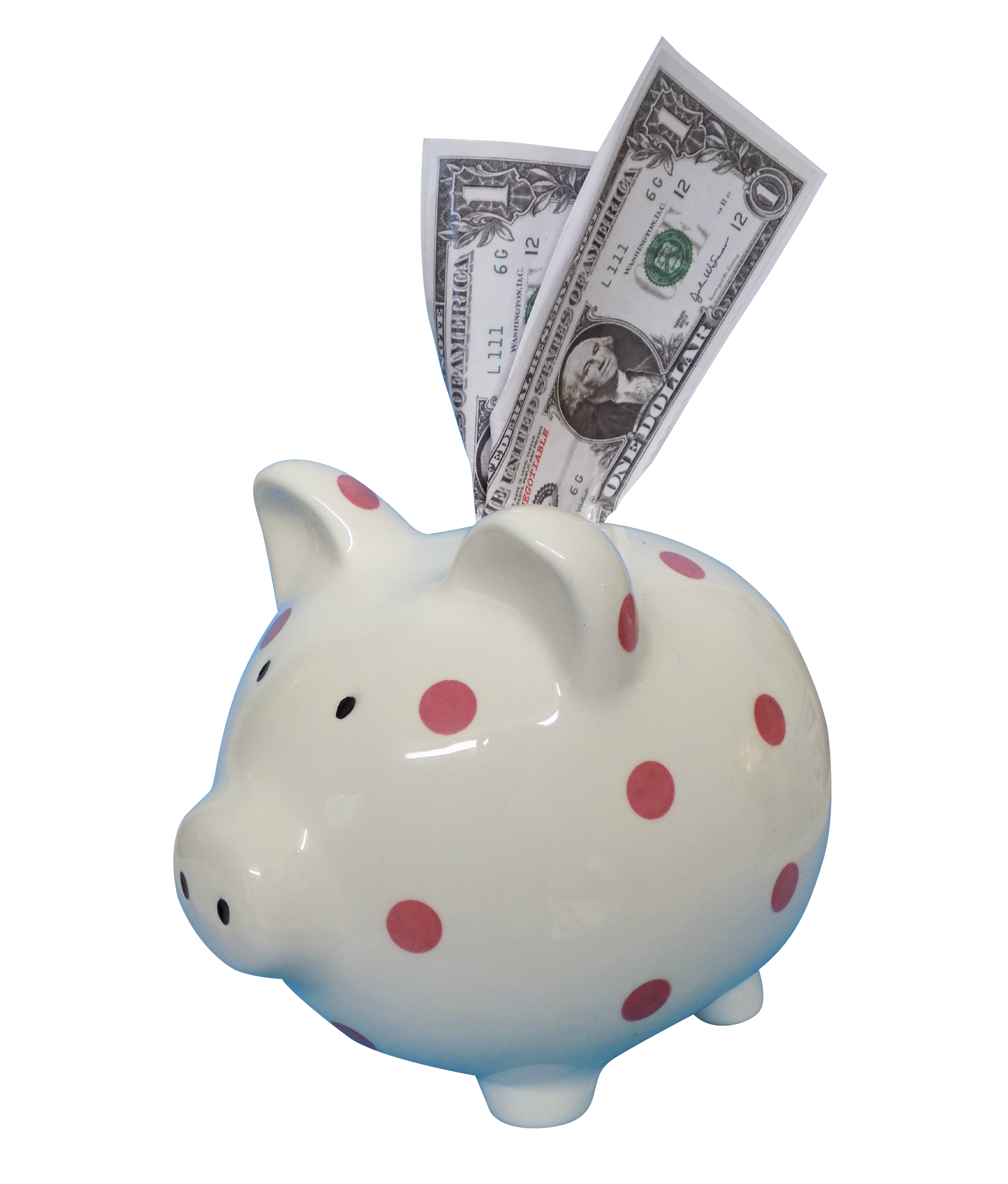 A Piggy Bank With Dollar Bills